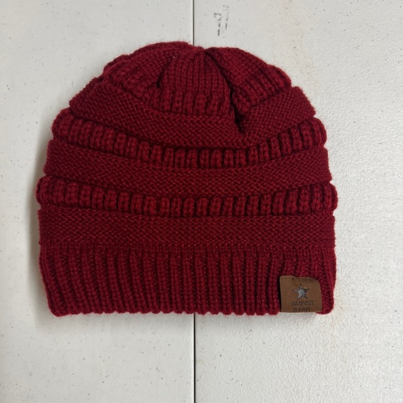 Super Star Accessories - Red Knit Beanie